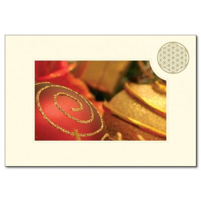 Klappkarte Weihnachtskugel BLUME DES LEBENS mit Kuvert B 6 Geschenkkarte