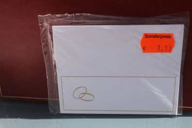 Tischkarten; 10 Stück; Hochzeit, Uni, weiß, Ringe