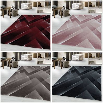 Designer Kurzflor Teppich modern design Wohnzimmer meliert kariert Höhe 9 mm
