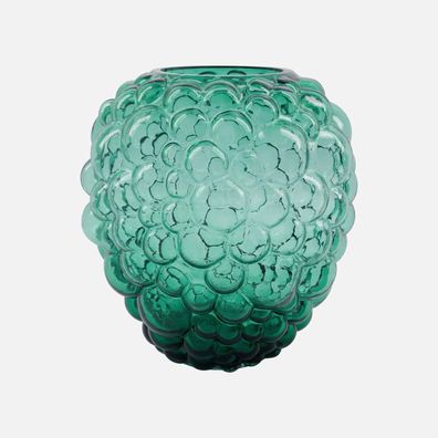 House Doctor - Blumenvase Glas Tischvase maragdgrün | Glasvase Bubble Bodenvase grün