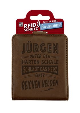 Echter Kerl Männer Portemonnaie Geldbörse Herren- Jürgen-Dunkelbraun