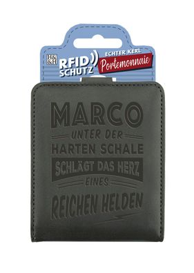 Echter Kerl Männer Portemonnaie Geldbörse Herren- Marco-Grau