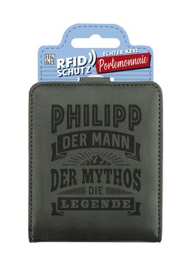 Echter Kerl Männer Portemonnaie Geldbörse Herren- Philipp-Grau