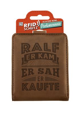 Echter Kerl Männer Portemonnaie Geldbörse Herren- Ralf-Hellbraun