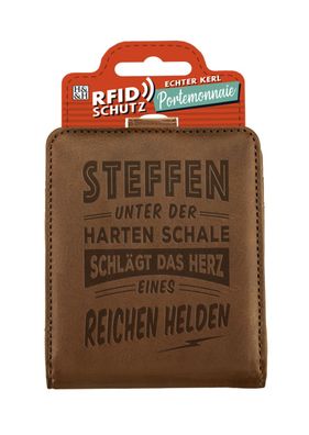 Echter Kerl Männer Portemonnaie Geldbörse Herren- Steffen-Hellbraun