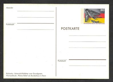 Ganzsache BRD Sonderpostkarte 25 Jahre Bundesrepublik Grundgesetz PSo 4