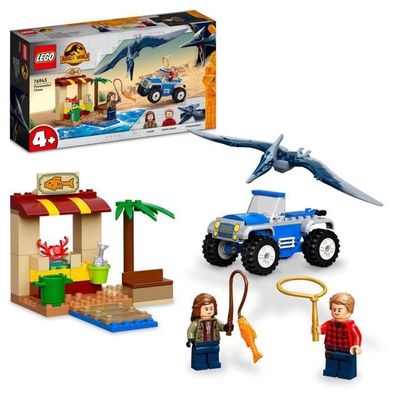 LEGO 76943 Jurassic World Die Pteranodon-Jagd, Dinosaurier, mit Auto für 4-Jähri