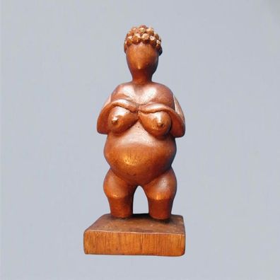 Erdgöttin aus Holz braun 20 cm Skulptur Figur Statue Mutter Erde Handarbeit