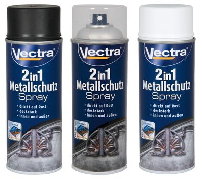 Vectra® 2in1 Metall Schutzlack Spray 400ml Lack Grundierung Rostspray Lackspray