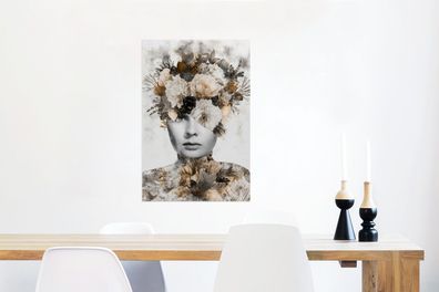 Glasbilder - 40x60 cm - Frauen - Blumen - Schrapnell (Gr. 40x60 cm)