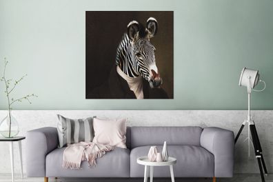 Glasbilder - 90x90 cm - Zebra - Porträt - Kleidung (Gr. 90x90 cm)
