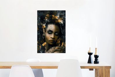 Glasbilder - 60x90 cm - Frauen - Abstrakt - Blumen (Gr. 60x90 cm)