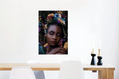 Glasbilder - 60x90 cm - Blumen - Blätter - Frauen (Gr. 60x90 cm)