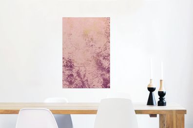 Glasbilder - 40x60 cm - Marmor - Rosa - Lila - Gold (Gr. 40x60 cm)