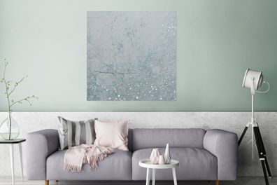 Glasbilder - 90x90 cm - Marmor - Blau - Glitter (Gr. 90x90 cm)