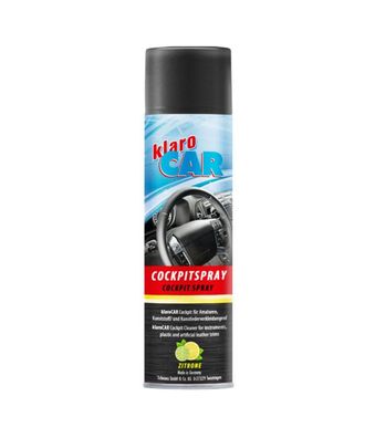 12x 300ml klaroCAR Cockpitspray Zitrone für Amaturen Kunststoff Kunstleder