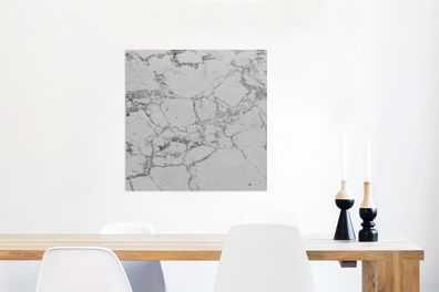 Glasbilder - 50x50 cm - Marmor - Muster - Grau (Gr. 50x50 cm)