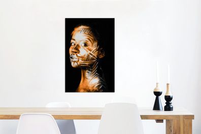 Leinwandbilder - 40x60 cm - Frau - Lehm - Muster (Gr. 40x60 cm)
