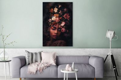 Leinwandbilder - 90x140 cm - Flora - Frauen - Farben (Gr. 90x140 cm)