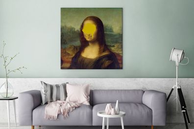 Leinwandbilder - 90x90 cm - Mona Lisa - Leonardo da Vinci - Kunst (Gr. 90x90 cm)