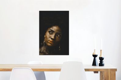 Leinwandbilder - 40x60 cm - Frauen - Ohrringe - Lehm (Gr. 40x60 cm)