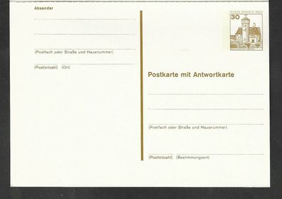 Ganzsache Berlin Postkarte mit Antwort 30 Pfennig Burgen und Schlösser P 111