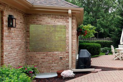 Gartenposter - 120x90 cm - Eisenstruktur mit horizontalen Rippen (Gr. 120x90 cm)