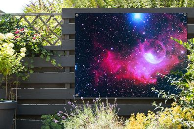 Gartenposter - 120x90 cm - Universum - Planeten - Rosa (Gr. 120x90 cm)