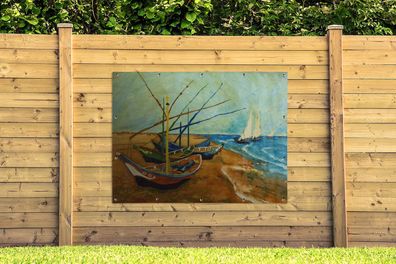 Gartenposter - 160x120 cm - Fischerboote am Strand - Vincent van Gogh