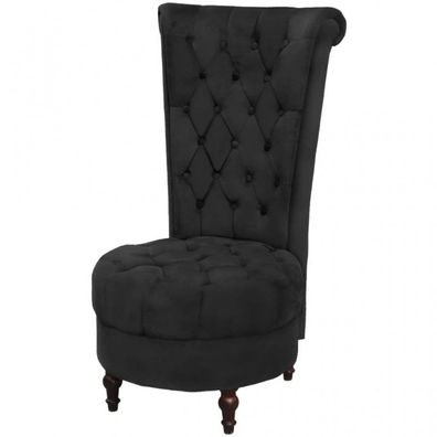 Sessel mit hoher Lehne Schwarz Stoff