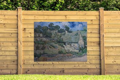 Gartenposter - 160x120 cm - Strohgedeckte Häuschen in Cordeville - Vincent van Gogh