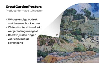 Gartenposter - 40x30 cm - Strohgedeckte Häuschen in Cordeville - Vincent van Gogh