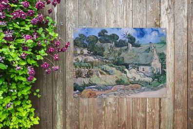 Gartenposter - 80x60 cm - Strohgedeckte Häuschen in Cordeville - Vincent van Gogh