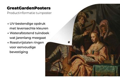 Gartenposter - 120x160 cm - Musikalische Begleitung - Rembrandt van Rijn