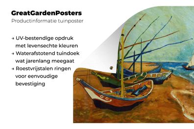 Gartenposter - 40x30 cm - Fischerboote am Strand - Vincent van Gogh (Gr. 40x30 cm)