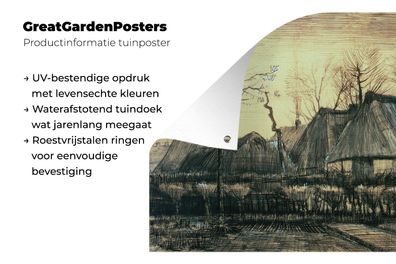 Gartenposter - 60x40 cm - Häuser mit Strohdächern - Vincent van Gogh (Gr. 60x40 cm)