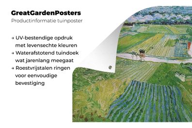 Gartenposter - 80x60 cm - Landschaft mit Kutsche und Zug - Vincent van Gogh