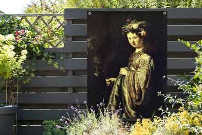 Gartenposter - 90x120 cm - Saskia als Flora - Rembrandt van Rijn (Gr. 90x120 cm)