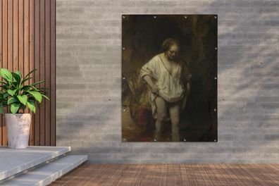 Gartenposter - 120x160 cm - Badende Frau - Rembrandt van Rijn (Gr. 120x160 cm)