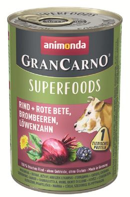 animonda¦ GranCarno Adult- Superfood Rind & Rote Beete - 6x 400g¦ nasses Hundefut...