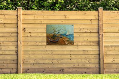 Gartenposter - 80x60 cm - Fischerboote am Strand - Vincent van Gogh (Gr. 80x60 cm)