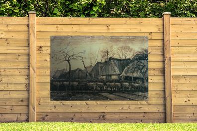 Gartenposter - 180x120 cm - Häuser mit Strohdächern - Vincent van Gogh