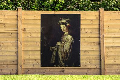 Gartenposter - 120x160 cm - Saskia als Flora - Rembrandt van Rijn (Gr. 120x160 cm)