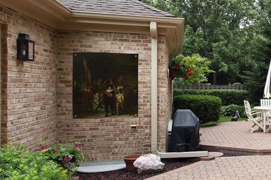 Gartenposter - 100x100 cm - Die Nachtwache - Gemälde von Rembrandt van Rijn