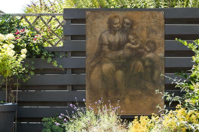Gartenposter - 90x120 cm - Maria mit Kind und Heilige Anna - Leonardo da Vinci