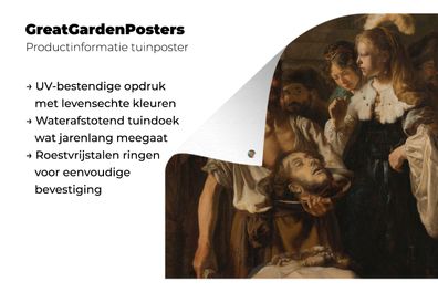 Gartenposter - 100x100 cm - Salome empfängt das Haupt von Johannes dem Täufer - Gemäl