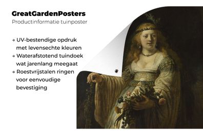 Gartenposter - 50x50 cm - Saskia von Uylenburgh als Flora - Gemälde von Rembrandt van