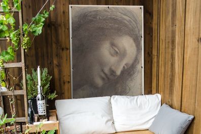 Gartenposter - 90x120 cm - Das Haupt der Jungfrau - Leonardo da Vinci (Gr. 90x120 cm)