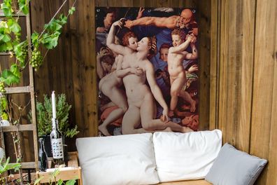 Gartenposter - 90x120 cm - Venus Amor Torheit und Zeit - Leonardo da Vinci