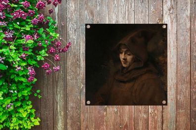 Gartenposter - 50x50 cm - Titus im Habit - Gemälde von Rembrandt van Rijn